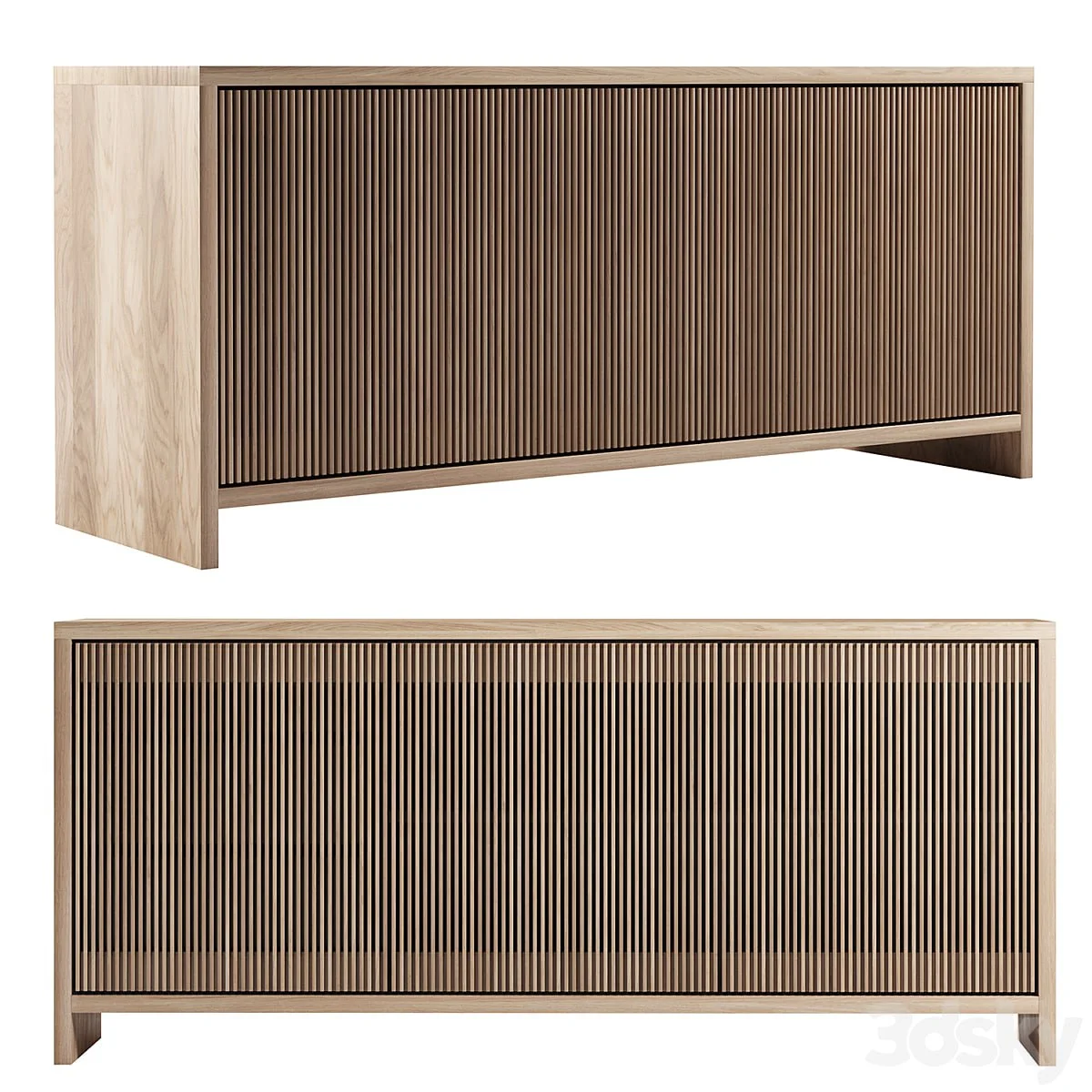 Oak Slatted Credenza by Material